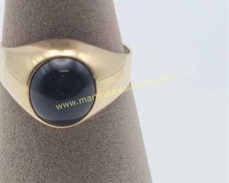 18K gold onyx ring