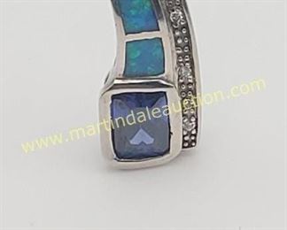 sterling silver opal pendant 