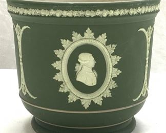 WEDGWOOD Green Jasper Ware Planter , England
