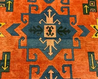 Vntg Room Size Handmade Turkish Kilim Wool Rug
