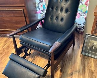 MC wood and leather recliner, very comfortable! $200