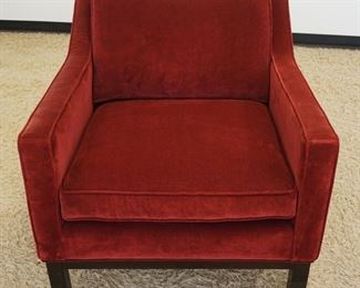 1011	MODERN STYLE CRATE & BARREL RED UPHOLSTERED ARM CHAIR

