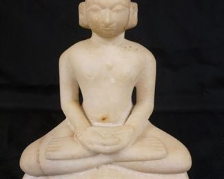 1056	CARVED STONE MONK MEDITATING, APPROXIMATELY 9 IN HIGH
