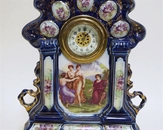 1058	VICTORIAN NEW HAVEN CHINA CLOCK, APPROXIMATELY 4 IN X 5 1/2 IN X 11 IN HIGH
