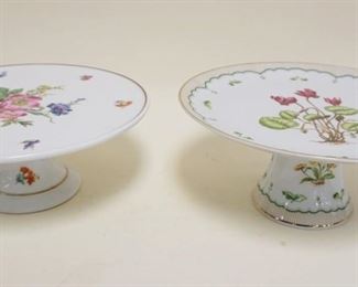 1087	2 CHINA CAKE STANDS, RICHARD GINORI ITALY & VICTORIAN GARDEN, LARGEST APPROXIMATELY 10 1/2 IN X 4 1/2 IN
