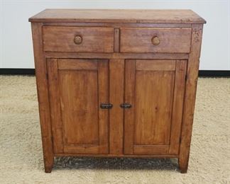 1092	ANTIQUE COUNTRY PINE JAM CUPBOARD, 2 DRAWERS OVER 2 DOORS, APPROXIMATELY 18 IN X 43 IN X 46 IN HIGH
