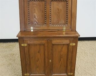 1097	OAK FALL FRONT DESK, APPROXIMATELY 32 IN X 16 IN X 55 IN HIGH
