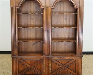 1128	THOMASVILLE PINE BOOKCASE W/REEDED COLUMNS, APPROXIMATELY 65 IN X 15 IN X 78 IN HIGH
