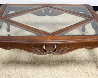 1141	ETHAN ALLEN LEGACY COLLECTION FRENCH LOUIS XV STYLE COCKTAIL TABLE, APPROXIMATELY 49 IN X 37 IN X 17 IN H
