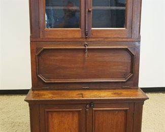 1145	COUNTRY WALNUT 2 PART STEP BACK FALL FRONT SECRETARY, BOOKCASE TOP, APPROXIMATELY 43 IN X 21 IN X 74 IN HIGH
