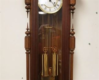 1154	KIENINGER WALL REGULATOR, WEIGHT DRIVEN IN WALNUT CASE, APPROXIMATELY 8 IN X 15 IN X 60 IN
