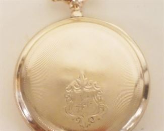 1164	ELGIN POCKET WATCH, 20 YEAR GOLD CASE, FRONT CASE HINGE BROKE, FOR PARTS OR RESTORATION
