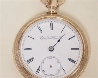 1165	ELGIN POCKET WATCH, FAHYS MONTAUK CASE, MISSING CRYSTAL, MINUTE & SECOND HANDS, FOR PARTS OR RESTORATION
