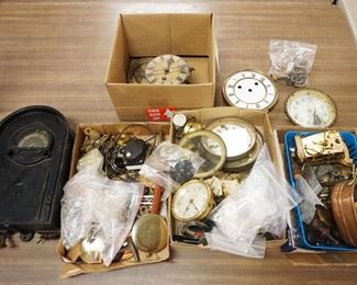 1170	LARGE ASSORTMENT OF CLOCK PARTS, MOVEMENTS & KEYS
