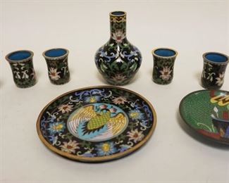 1172	LOT OF ASSORTED CLOISONNE PIECES, LARGEST TRAY APPROXIMATELY 5 IN
