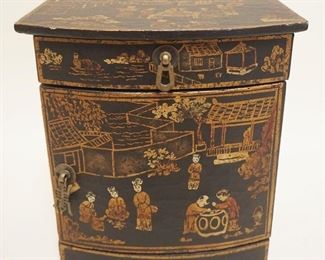 1174	CONTEMPORARY MINIATURE ASIAN STYLE CABNET, ONE DRAWER OVER ONE DOOR, APPROXIMATELY 8 IN X 11 IN X 12 IN HIGH
