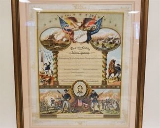 1177	NJ CIVIL WAR DEDICATION JOHN C YOUNG COMPANY B 9TH REGIMENT NJ VOL INFANTRY, APPROXIMATELY 27 IN X 32 IN OVERALL
