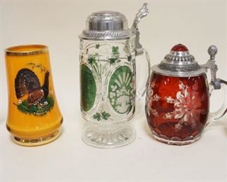 1216	LOT OF ASSORTED CONTEMPORARY CRYSTAL STEINS INCLUDING RUBY CUT TO CLEAR, LARGEST APPROXIMATELY 9 IN
