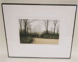 1220	HAROLD ALTMAN ARTIST SIGNED ARTIST PROOF PRINT PEOPLE IN PARK TITLED NOVEMBER II 1981, APPROXIMATELY 17 IN X 20 IN
