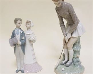 1085A	2 LLADRO FIGURES, GIRL PLAYING GOLF AND BIRDE AND GROOM
