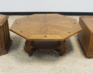1146D	GROUP OF DREXAL MODERN STYLE END TABLES & COCKTAIL TABLE, COCKTAIL TABLE APPROXIMATELY 42 IN X 18 IN HIGH
