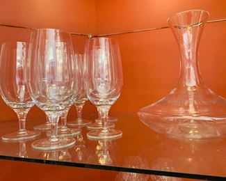 many pieces of fine crystal including Sevres, Mignon Faget and Tiffany