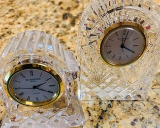 pair of Waterford crystal clocks plus we have Waterford crystal
