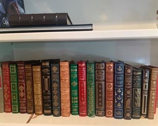 huge set of finely leather bound books by the Franklin Library in limited editions
