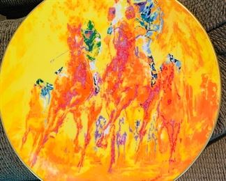 "Winning Colors" by Leroy Neiman--charger by Royal Doulton