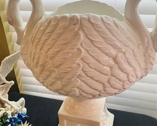 Large Italian Capodimonte double swan --very large