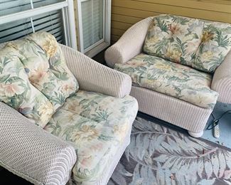 pretty patio furniture including a wicker matching end table not photographed