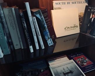 Many Louisiana interest books including Hays Town, George Rodrigue, etc