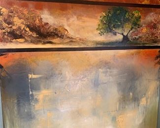 large modern acrylic on canvas painting