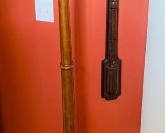 Antique coat rack with antique stick barometer