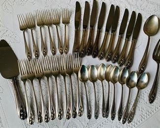 34 piece set of Gorham sterling fat ware “Lilies of the Valley”