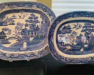 Antique Blue Willow platters