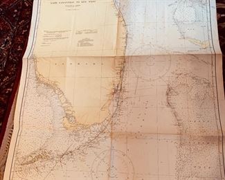 Large 1938 map of South Florida