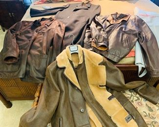 Men’s clothes include Cashmere, suede and leather coats