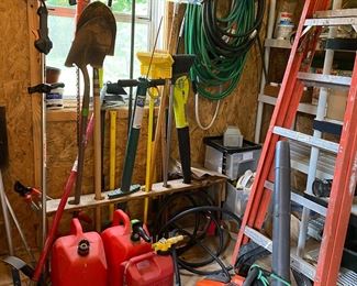 Hoses gas tanks yard items