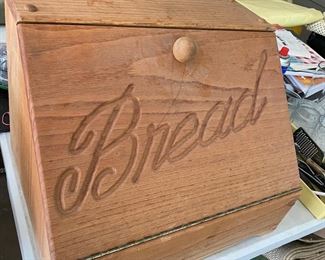 Large wooden Hand Crafted Bread Box