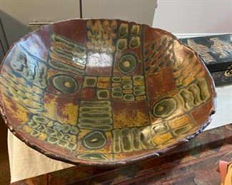 Large hand crafted bowl signed by Menssa
