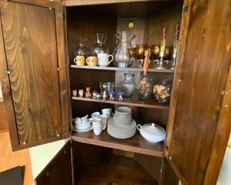 Inside cherry corner Armoire