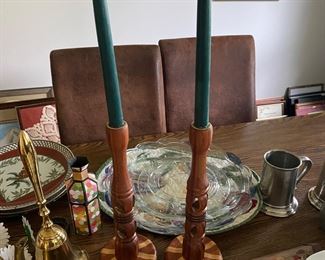 Wooden handcrafted candles stick