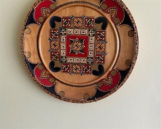 Hand painted and crafted wood plates