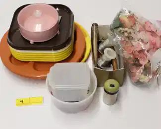 4: Box of Plates & Misc. Items