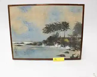 10: Singed Asian Seascape Painting