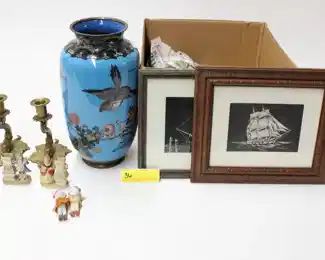 36: Box of Misc. Framed Art & Other Items