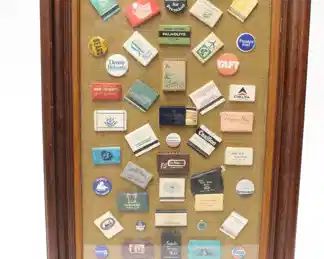 43: Framed Matches Advertising Soap & Political Pins