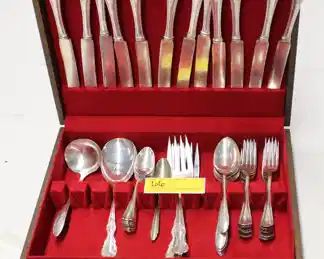 66: silver Plate Flatware Setw/Box