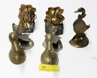 77:  Box of Metal ware Book Ends